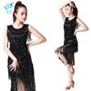 Vestido de Baile con Flecos de Lentejuelas Traje de Actuación en Escenario Latino Eventos de Fiesta