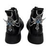 [HF]New 1Pc Titanium Steel Shoe Chain Metal Entagram Pendant Women Shoes Decoration Accessories Boots Shoe Party Diy Jewelry