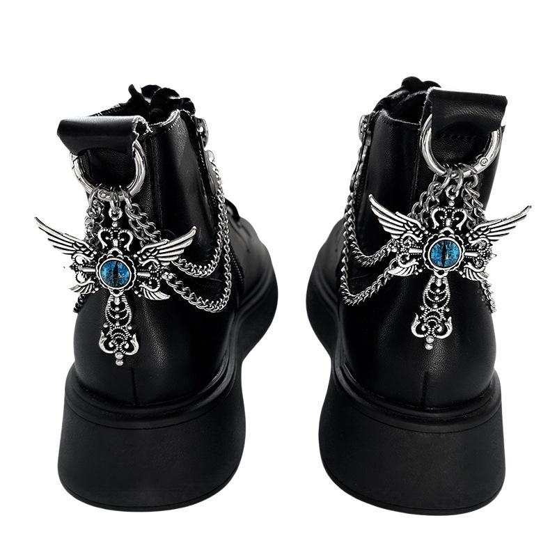 [HF]New 1Pc Titanium Steel Shoe Chain Metal Entagram Pendant Women Shoes Decoration Accessories Boots Shoe Party Diy Jewelry