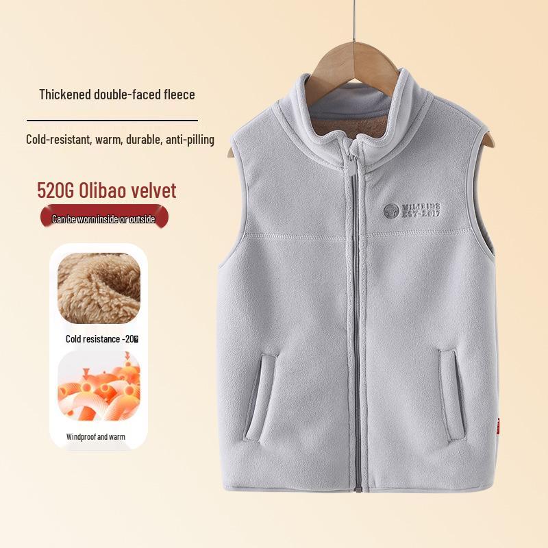 Children's Fleece-Lined Winter Vest for Boys and Girls - Warm School Uniform Outerwear.