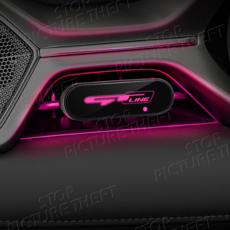 AABJB1 For Kia GT LINE Logo Ceed Kona K5 Sportage Stinger K3 K2 Emblem Car Air Outlet Aromatherapy Atmosphere Light LED Air Freshener