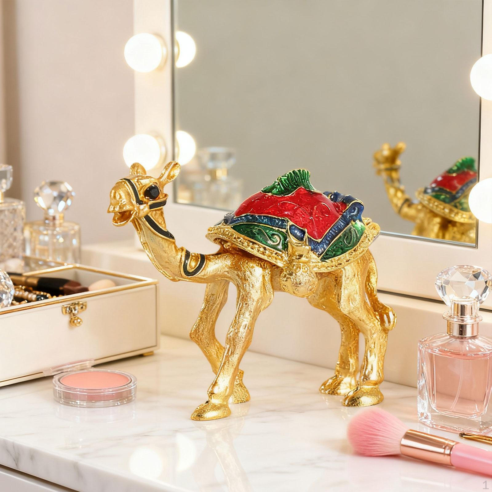 Милая фигурка верблюда Элегантный рождественский подарок Орнамент Маленькая эмалированная шкатулка для драгоценностей