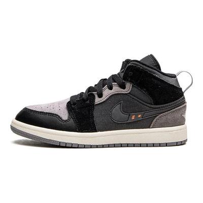 Air 1 Mid SE Craft PS Inside Out - Schwarze Kinder-Sneaker Light-Graphite Sail Cement-Grey DV0436-001