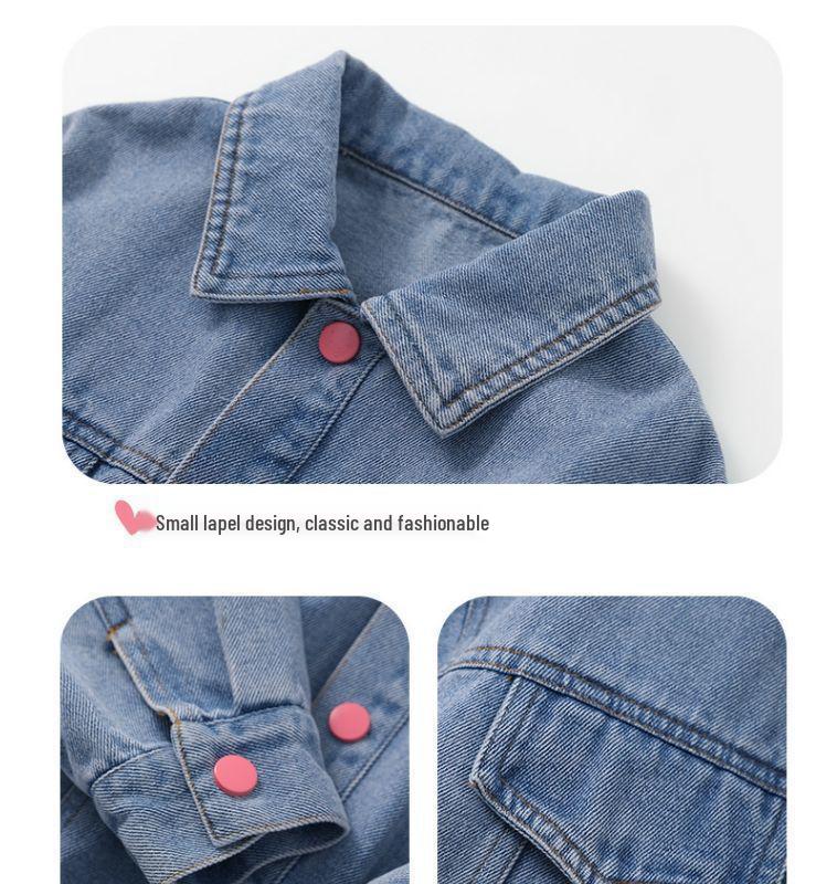 2025 Girls' Cute Moristyle Denim Jacket – Lightweight Spring & Autumn Fashion