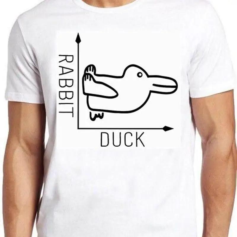 Rabbit Duck Illusion T Shirt Meme Funny Gamer Cult Movie Music Gift Tee 553 S разноцветный