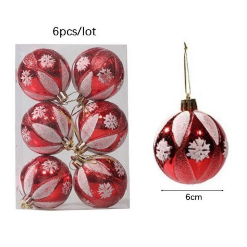 New Christmas Tree Pendant Red Star Candy Snowflake Xmas Ball Ornament New Year 2025 Home Decoration Noel Gift Navidad 2024