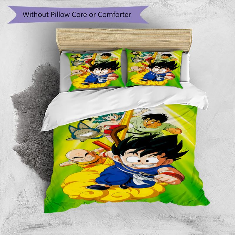 3pcs Dragon Ball4 Design Cover Set - HD Printed Bedding with 1 Cover and 2 Pillowcases - Perfect for Home and Dorm Decor
