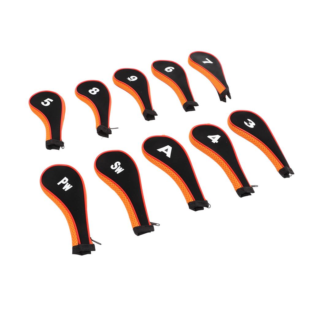 10 Pcs Golf Iron Head Cover Set with Zipper Golf Club Headcovers Fits Most Clubs Protective Golf