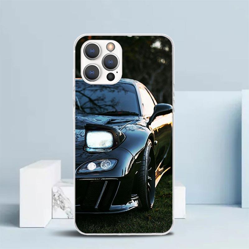 JDM Car RX7 Cool Soft Cover for iPhone 16 17 Air 15 14 Pro Max 16E Phone Case 13 Mini 12 11 7 SE 8 Print Pattern Fit Cases 16 17