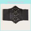Shaped Heart Magnetic Buckle Waist Belt Elastic Waistband And Leather Synthetic