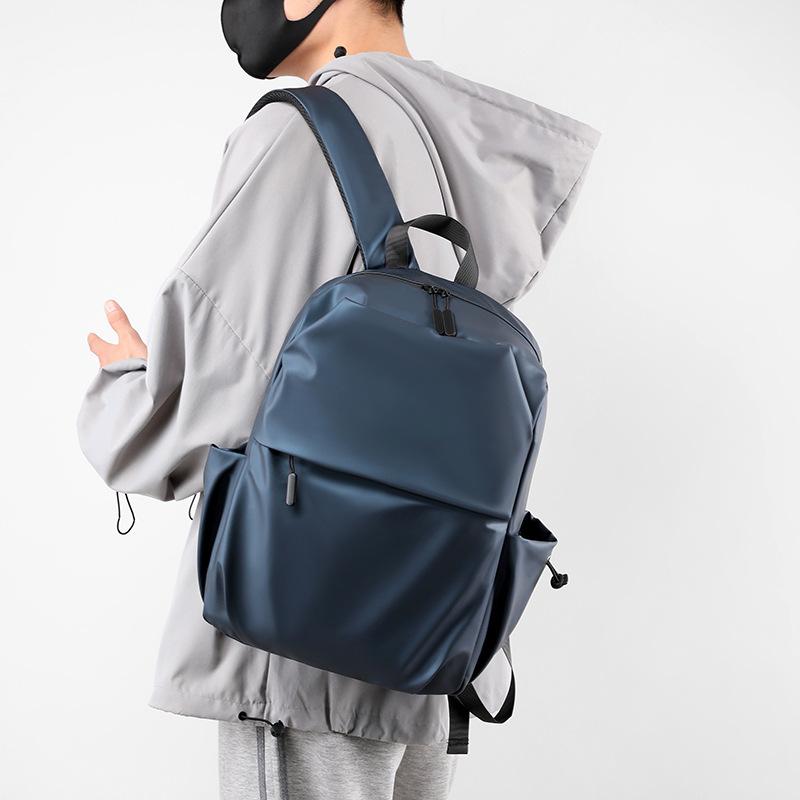 Schoolbag Solid Color Simple Fashion Backpack Waterproof Wear-resistant Outdoor Travel Backpack Large Capacity Commuter Computer Bag