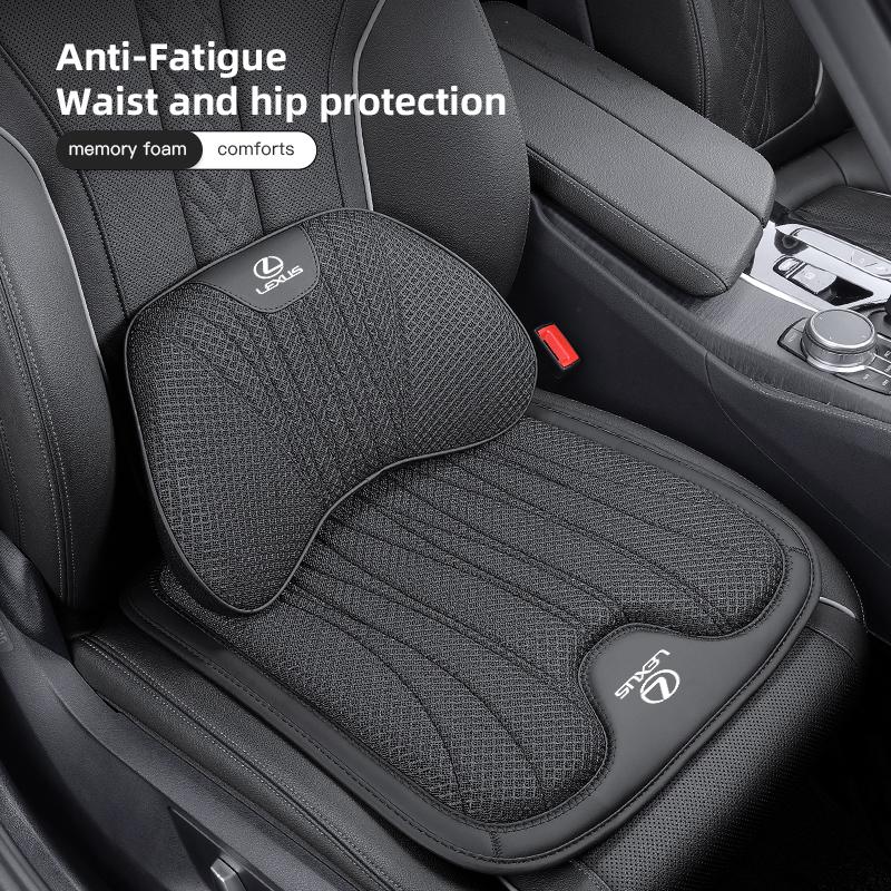 Ensemble de siège de voiture Soie Glacée Appui-tête Coussin Lombaire Accessoires Pour Lexus ES300h RX450h IS300h IS200 IS350 UX250h LS NX RX400h IS250