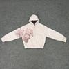 Derschutze Blossom Embroidered Waffle Knit Oversized Long Sleeve T-Shirt Men Women Teens