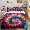 Psychedelic Spiral Art Set Design Kid'S And Adults' Bedroom Decor, Exquisite Three-Piece Bedding Set Gift