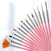15Pcs Nail Art Pen Brushes Set Multifunctional Line Stripes Carving Brush Diy Drawing Pen Uv Gel Brushes Painting Manicure Tool