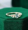 Dainty moss agate promise ring for her, Unique moss agate engagement ring, Rose Gold Plated moss agate ring, Anniversary ring gift