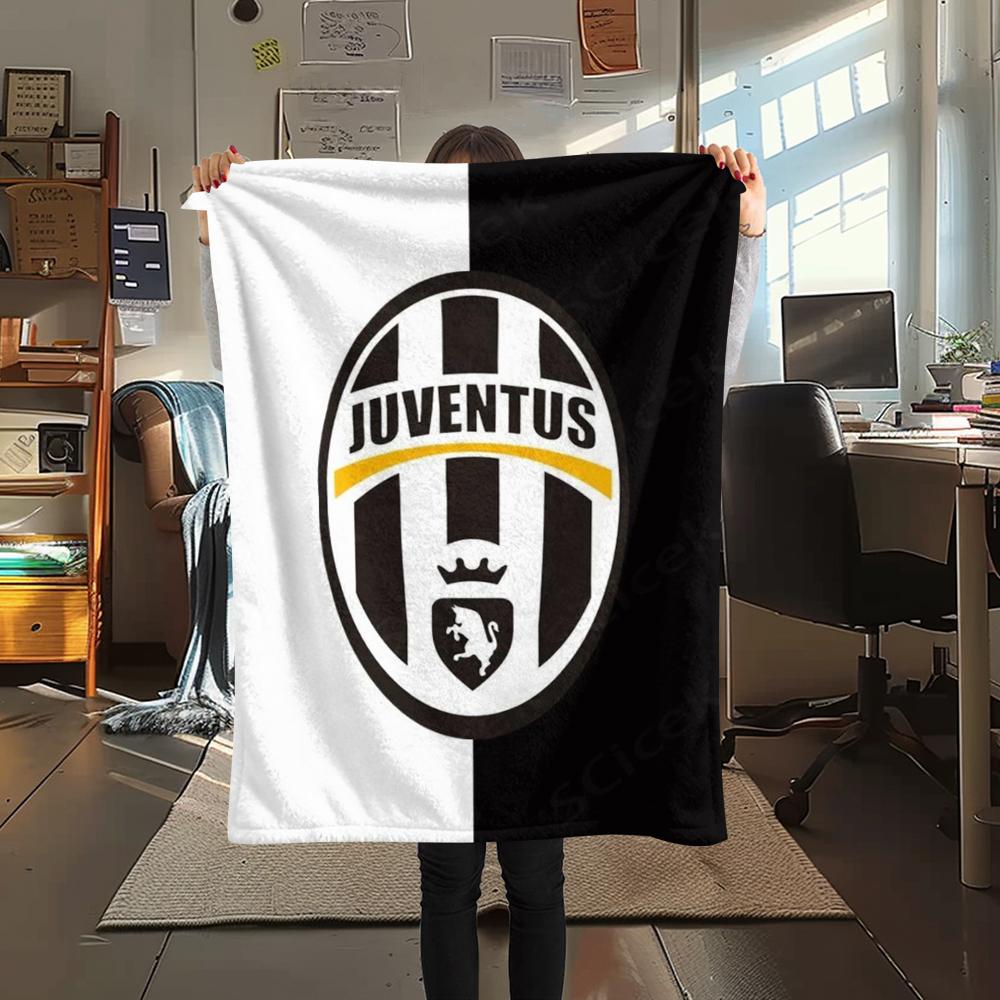 1 Stück Juventus FC Aufdruck Flanelldecke, Hohe Qualität, Bequem für alle Jahreszeiten, Heimdekoration, Wärme und Komfort, Perfekt für Weihnachtsgeschenke