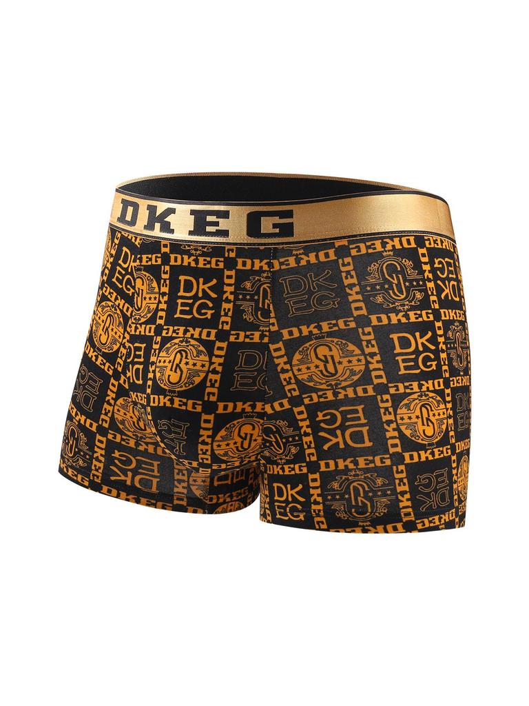 Luxurious Black & Gold Men's 3D Pouch Boxer Briefs - Antibacterial Pure Cotton