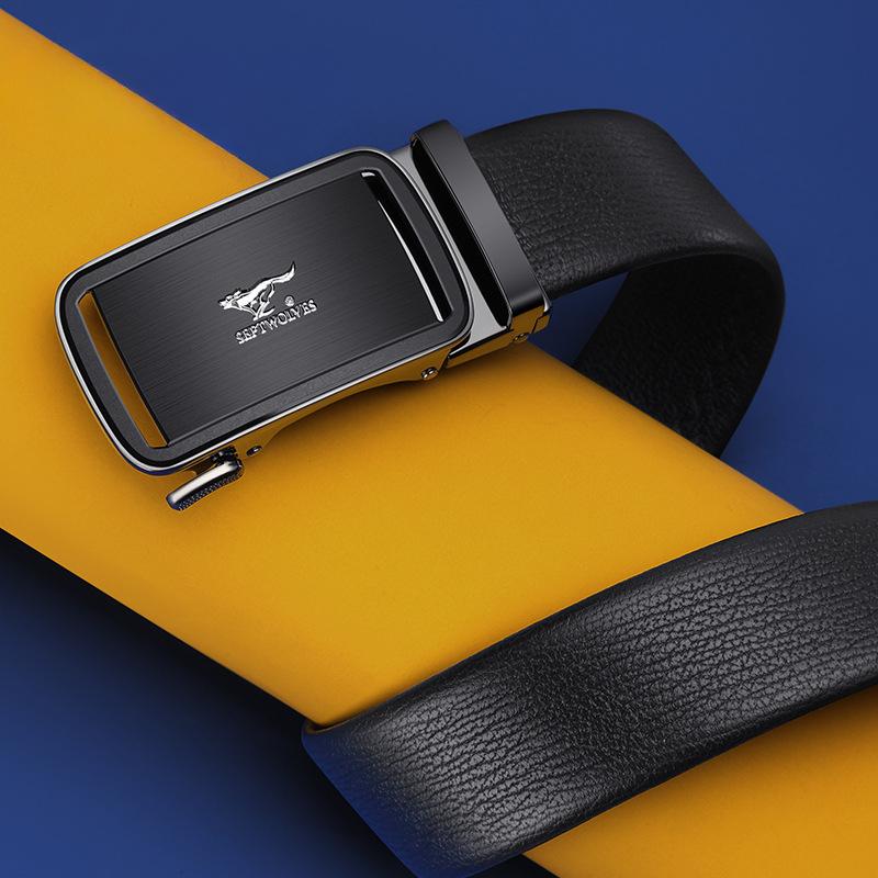 Belts for Men's Automatic Buckle Belt Head Layer Cowhide Belt High End Versatile Trousers