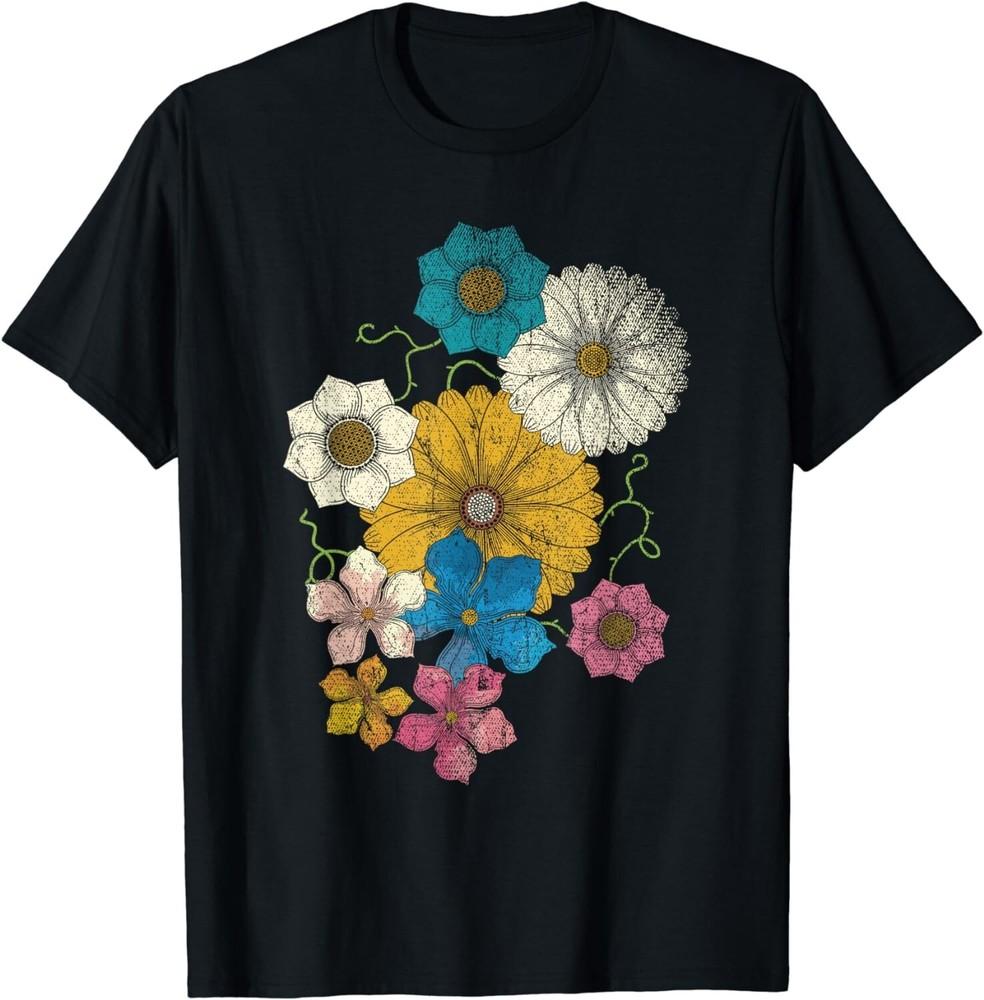 

Vintage Flower Blossoms Botany Wildflower Floral Botanical Gift Unisex T-Shirt 4XL