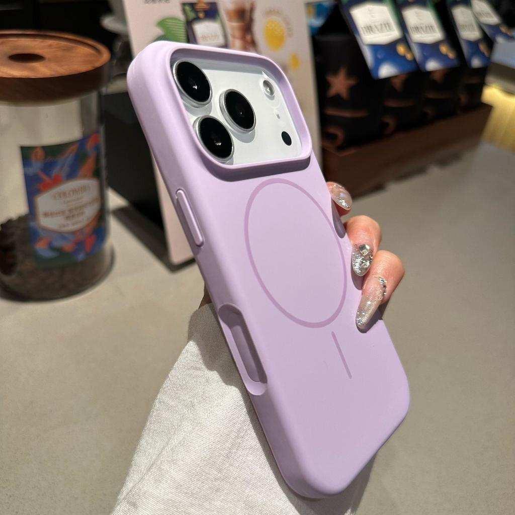 Applicable to Apple 17 thin ring magnetic mobile phone case liquid silicone iPhone16proMax Macaron 15 protective case