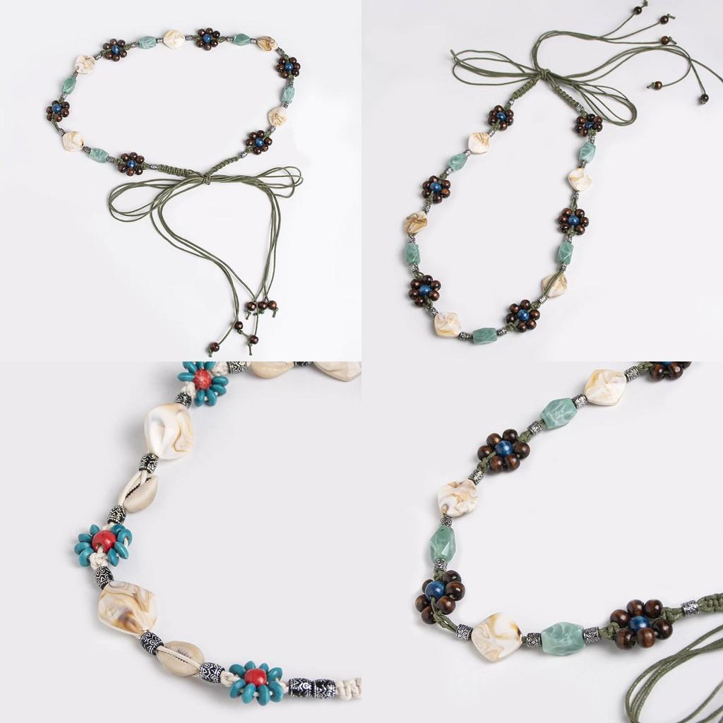 Bohemian Style Handwoven Waist Rope Belt With Ethnic Design And Adjustable Knot For Summer Wear