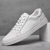 Men's White Embossed Cowhide Casual Canvas Shoes, Low-Top, Handmade, Flat Bottom, Large Size, Suitable for Spring and Summer.