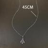Exquisite Silver Color Christmas Tree Zircon Pendant Necklace for Women Xmas Party Daily Gift
