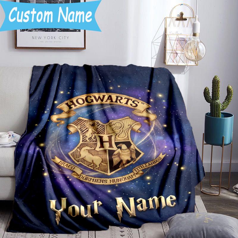 Custom Name Magic Academy Blanket Flannel Blanket for Camping, Hiking, Garden Parties, Picnic Essentials,gift for family and friend