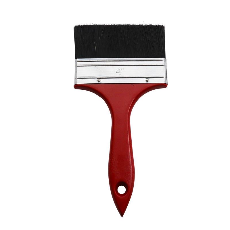 1-6 Inch Red Handle Hog Bristle Paint Brush, Durable & Shed-Resistant