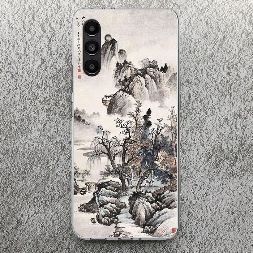 Chinese Style ink Painting Art Phone Case For Samsung Galaxy A17 A16 A56 A15 A55 A14 A54 A13 A53 A36 A35 A34 A33 A26 A25 A24 A23