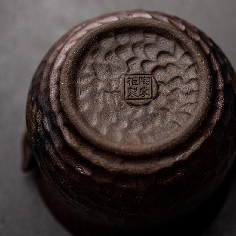 210ml Japanese Style Ceramic Gilded Teapot Vintage Old Rock Clay Coarse Pottery Kung Fu Tea Set