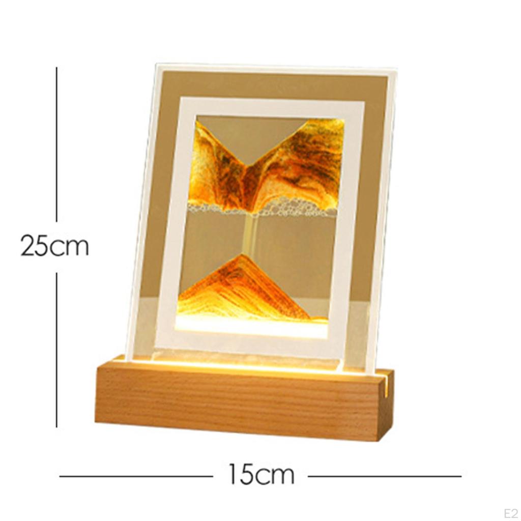Art Picture, Night Light Landscape Glass for Tabletop Study Room Adults Desktop Decor