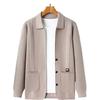 Men'S Mid-To-High-End Spring And Autumn Thin Jacquard Cardigan Real Pocket Sticker Casual Loose Simple Knitted Long Sleeves