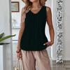 Bluză de vară largă cu decupaje pentru femei, culoare solidă, gât rotund, cămăși casual, modă pentru doamne, topuri tip maieu elegante, dulci, cu dantelă, vestă simplă de birou