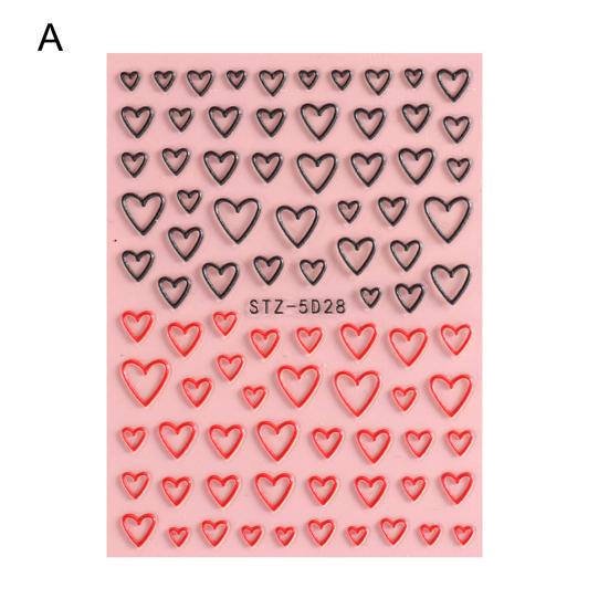 Yousheng Geprägter Nagelsticker Blumen-Abziehbild DIY Nagelkunst Dekoration Frühling Sommer Blume Nageldekoration Sticker Nagelzubehör