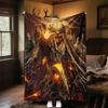 1pc Elven Queen, Fire, Magic  - Throw Blanket, Soft, Flannel Blankets, Living Room,  All Seasons Use-1021014