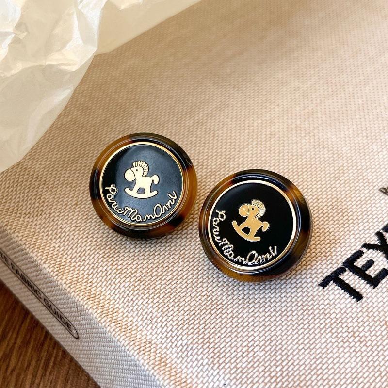 Resin Round Pony Earrings Elegantretroeasiest for Match Earrings Accessible Luxuryclassy Sense of the Year of the Animalniche Stylestylish Earrings