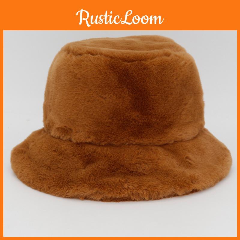 Lamb Velvet Womens Basin Hat Extrathickened Furry Solid Color Warm Winter