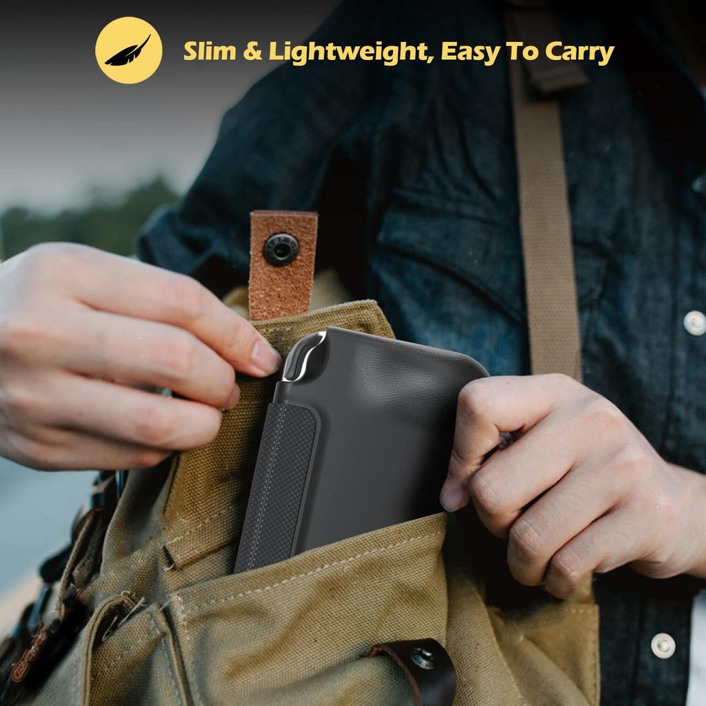 Procase Switch OLED 2021 Capa Flip com 2 Capas Finas de TPU Macio Capa Protetora à Prova de Choque Filmes Pretos, -