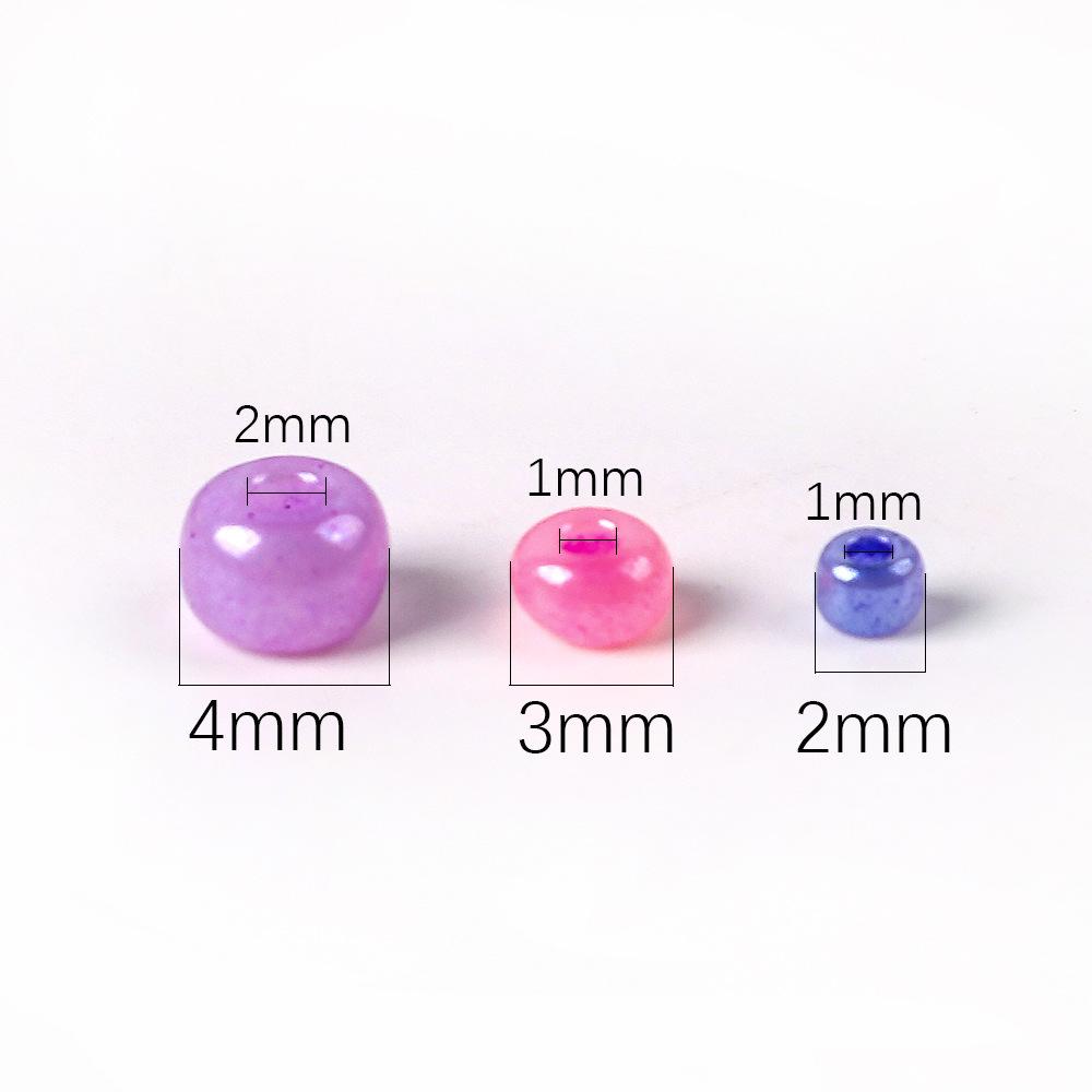 2/3/4 Mm Cream Ab Glass Rice Beads Round Beads Loose Beads Diy Bracelet Necklace Beaded Material Jewelry Accessories
