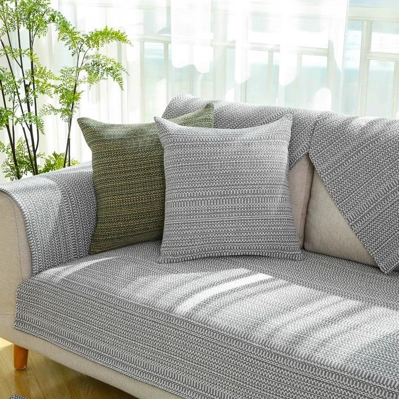 Cotton Linen Sofa Cushion Universal All Season Non-Slip Seat Pad Modern Simple Design Cat Scratch Resistant Summer Use