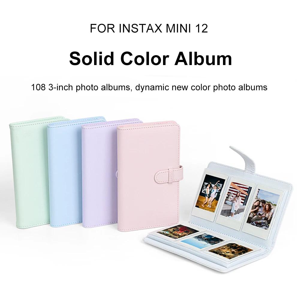 108 Sheets Portable 3 inch Photo Album for Fujifilm Instax Mini 12 for Collection Green Pink Ticket Card Collection Book