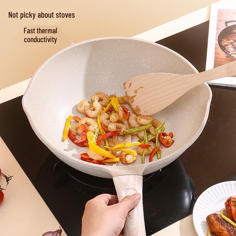Baishide 32cm Maifan Stone Non-Stick Stir-fry Wok