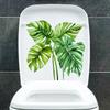 Elegant Tropical Leaves Toilet Stickers, Waterproof Removable Self-Adhesive Bathroom Wall Decals
