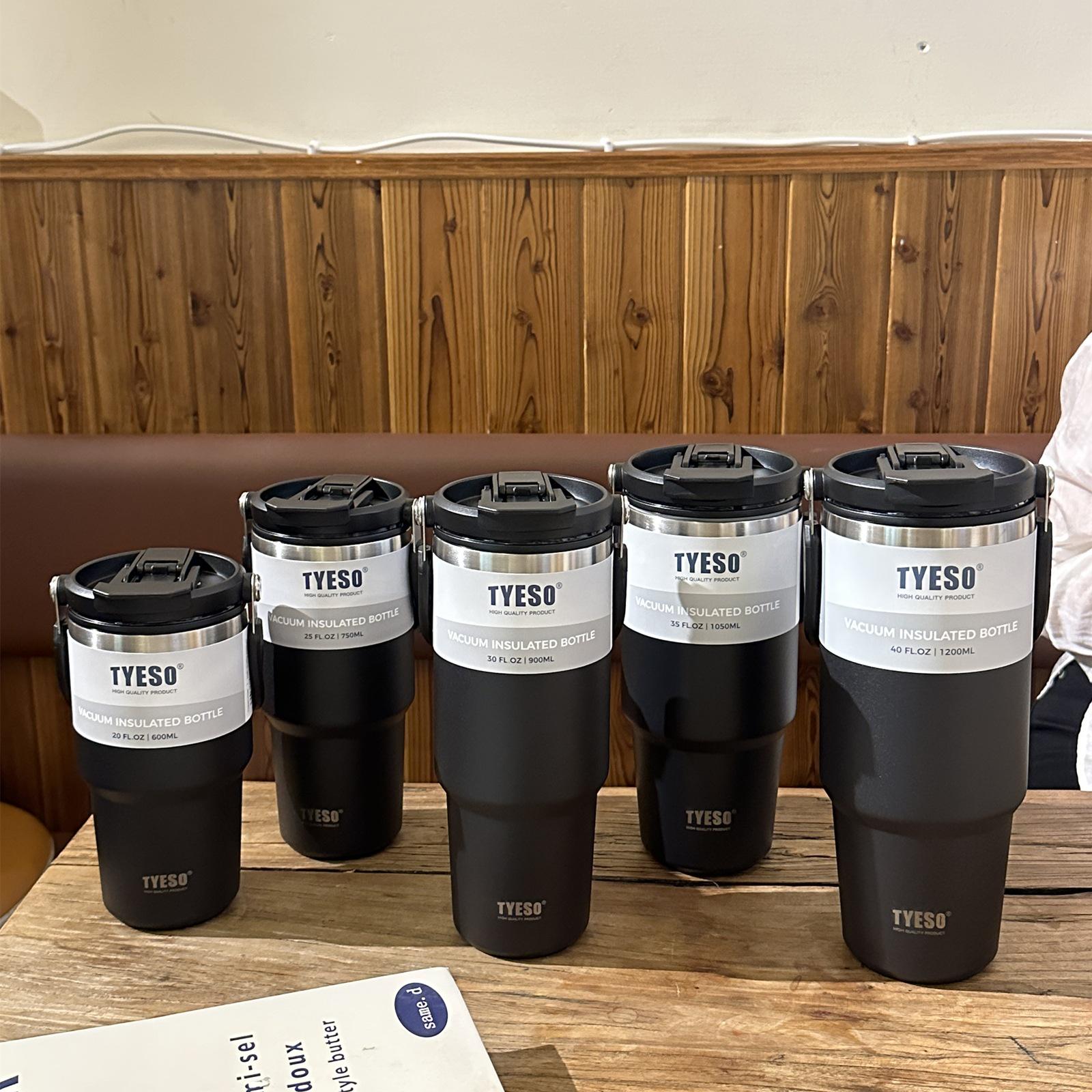 

TYESO Tai Shuo Large Stainless Steel Insulated Coffee Cup with Double-Wall and Handle 600ml