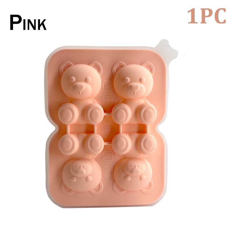 3D Little Bear Shape Ice Cube Silicone Mold Chocolate Cake Mould Candy Dough Mold For Coffee Milk Tea Whiskey Ice Mold