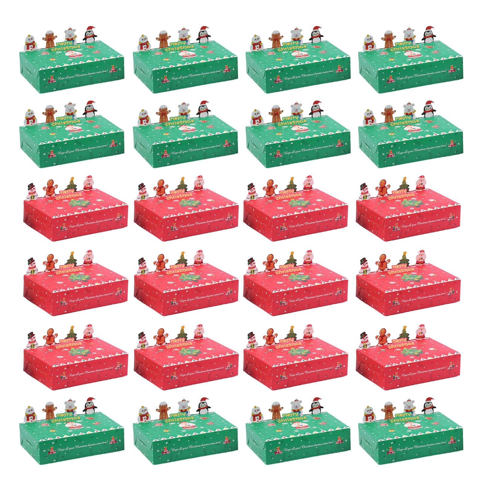 

24Pcs 3D Christmas Cookie Storage Case Handmade Gift Boxes for Holiday Treats Decorative Biscuits Packaging Box 1