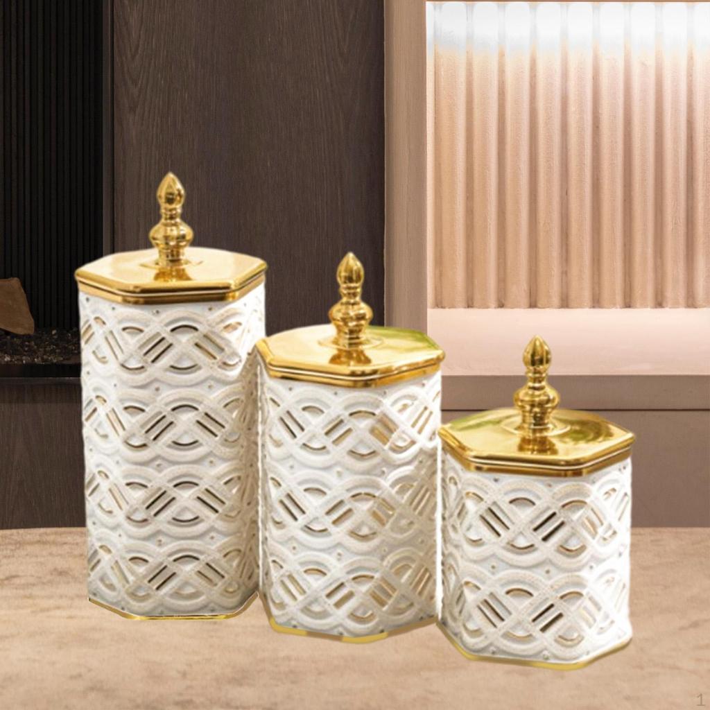 Set of Storage Jars with Lids, Food Containers, Kitchen Storage, Airtight Sealing , Decorative,