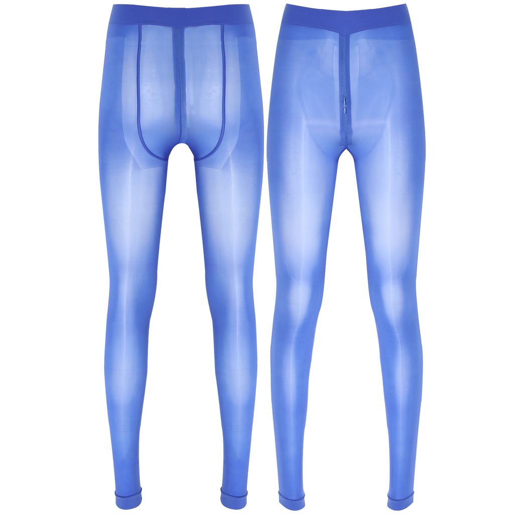 Womens Solid Color Skinny Leggings Glossy Sheer Tights Pantyhose Stretchy Zipper Crotch Tights Pants Stockings See-through